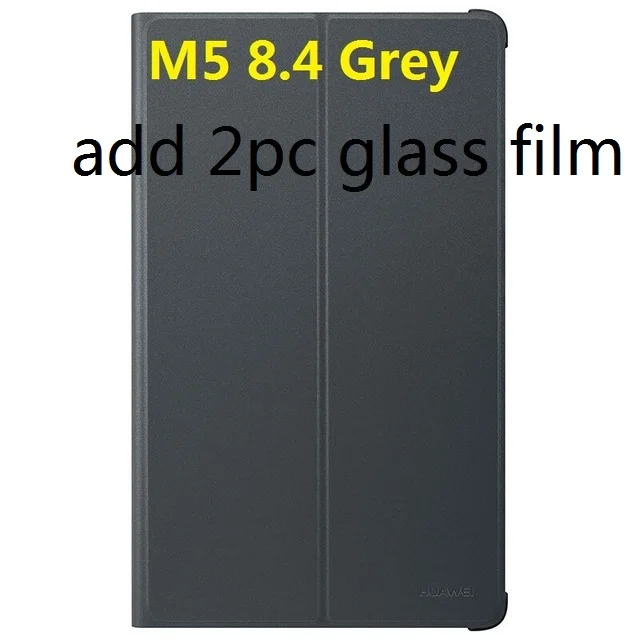 M5 8.4 Grey 2 film Чехол для HUAWEI M5 8,", официальный смарт-чехол для HUAWEI Mediapad M5, откидная подставка, кожаный чехол для планшета M5, 8,4 - Цвет: M5 8.4 Grey 2 film