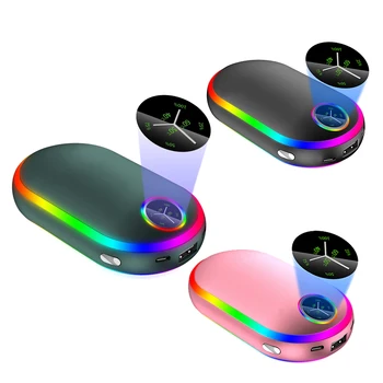 

7 Color Hand Warmer Temperature Display USB Mobile Power Massage Flashlight to Warm the Baby