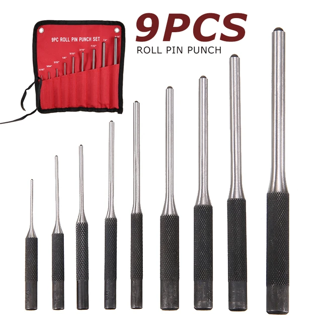 BESTNULE Punch Set, Punch Tools, Roll Pin Punch Set, Made of Solid Material Including Steel Punch and Hammer, Ideal for Machiner