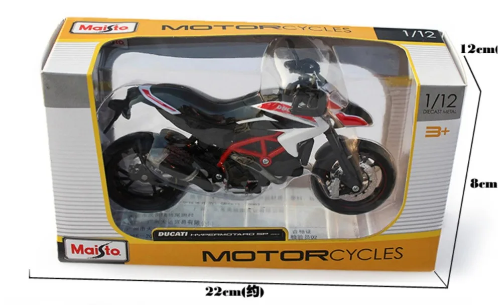Maisto 1/12 Ducati Hypermotard SP мотоцикл литье под давлением дисплей Модель игрушки для детей мальчиков и девочек