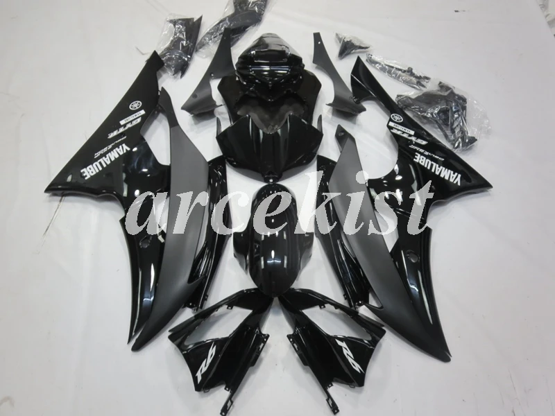 ABS мотоцикл полный обтекатель комплект подходит для YAMAHA YZF-R6 2008- 08 09 10 11 12 13 14 15 16 комплект кузова черный