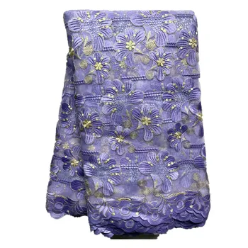 

2020 African Net Lace Fabric Elegant Nigerian Wedding Lace Fabrics 5Yards Stones French Tulle lace