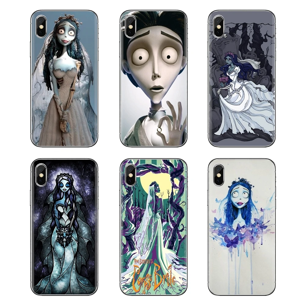Soft Transparent Cases Covers For iPod Touch Apple iPhone 4 4S 5 5S SE 5C 6 6S 7 8 X XR XS Plus MAX Emily Corpse Bride |