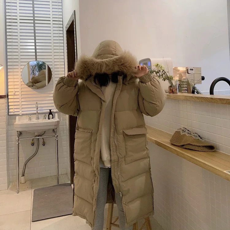 Winter Jacket Women Padded Jacket long Thick Down cotton Parkas female loose Fur Collar Winter Warm Coat For Women MY05