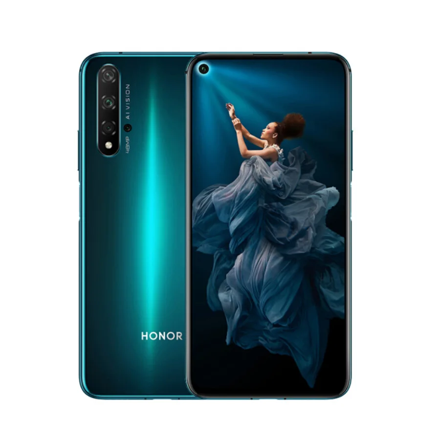 Мобильный телефон Honor 20, 6,26 дюймов, 8 ГБ ОЗУ, 128 Гб ПЗУ, Kirin 980, 3750 мА/ч, супер зарядка, боковой отпечаток пальца, Android 9, NFC, смартфон - Цвет: 8G128G EmeraldBlue