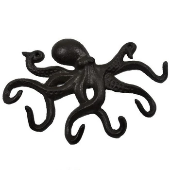 

NEW-Cast Iron Large Octopus Hook Crafts Wrought Key Nordic Simplicity Vintage Antique Home Decor