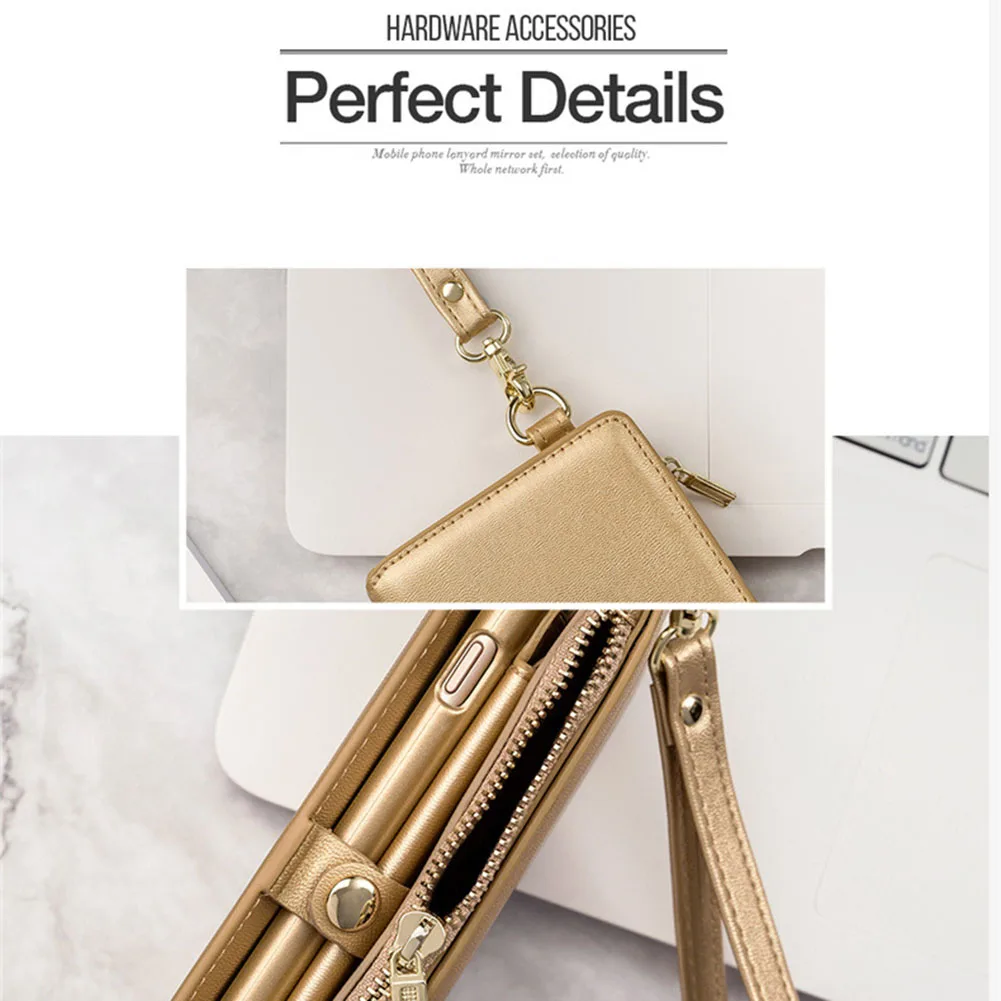 

Multifunction Wallet Mobile Phone Cover Case Shoulder Crossbody Bag PU Zipper For Card OD889