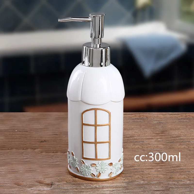 300ml Современный флакон для лосьона из смолы Пресс Тип Портативный очищающее средство для лица, гель для душа для хранения бутылки Hotel домашнее украшение ванной комнаты WSHYUFEI - Цвет: 300ml