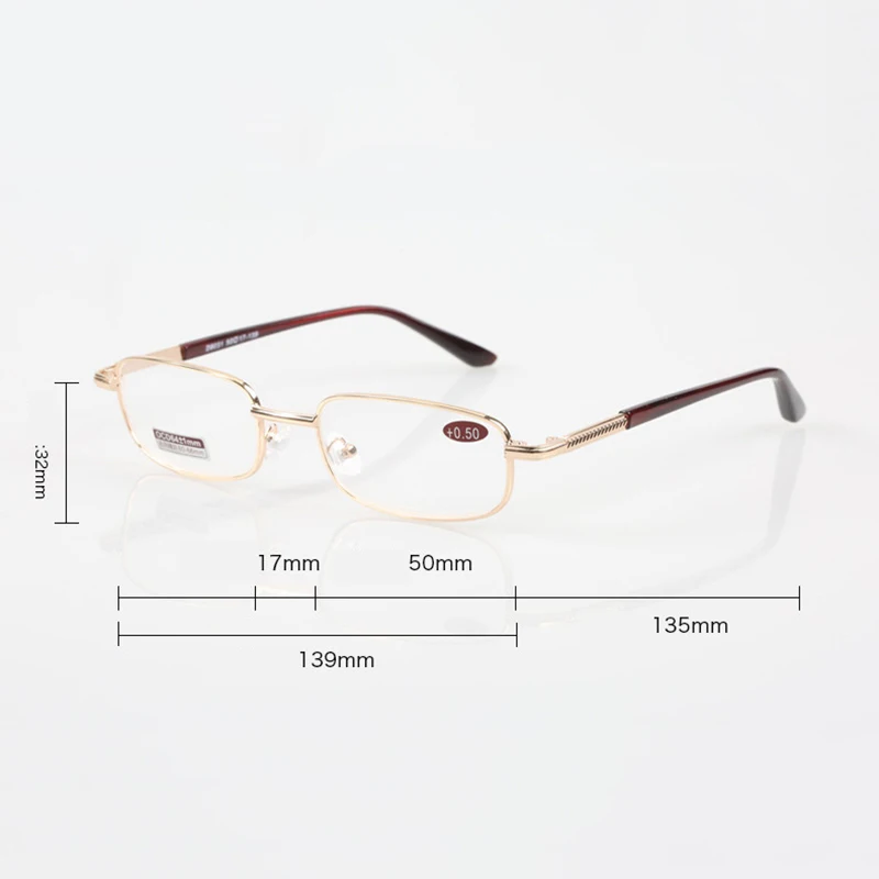 Reading Glasses Ahora Men Glass Lens Metal Presbyopia Anti-fatigue 0 +0.5 0.75 1.0 1.25 1.5 1.75 2.0 2.5 2.75 3.0 to 6.0