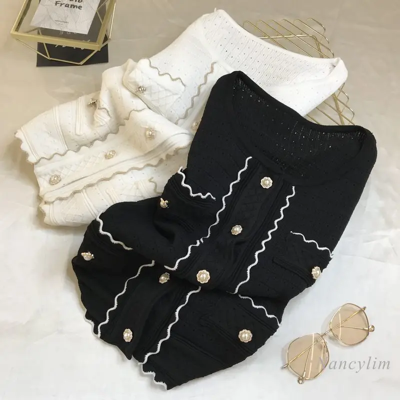 

2020 Knitwear Autumn New Women's Single-breasted Cardigan Female Round Neck Pocket Sweater Short Coat