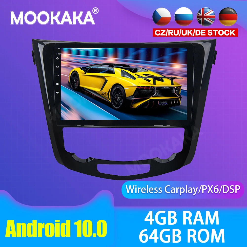 

Android 10.0 Car multimedia DVD Player GPS Radio For Nissan QASHQAI X-trail 2014 2015-2017 GPS Navigation Stereo DSP Audio PX6