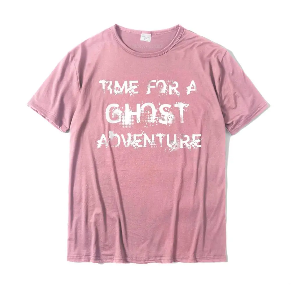 Normal Round Neck T-shirts Summer/Fall Tees Short Sleeve Hip Hop Cotton Fabric Cool Tee Shirt Camisa Men's Wholesale Time for a ghost adeventure t-shirt__MZ15085 pink