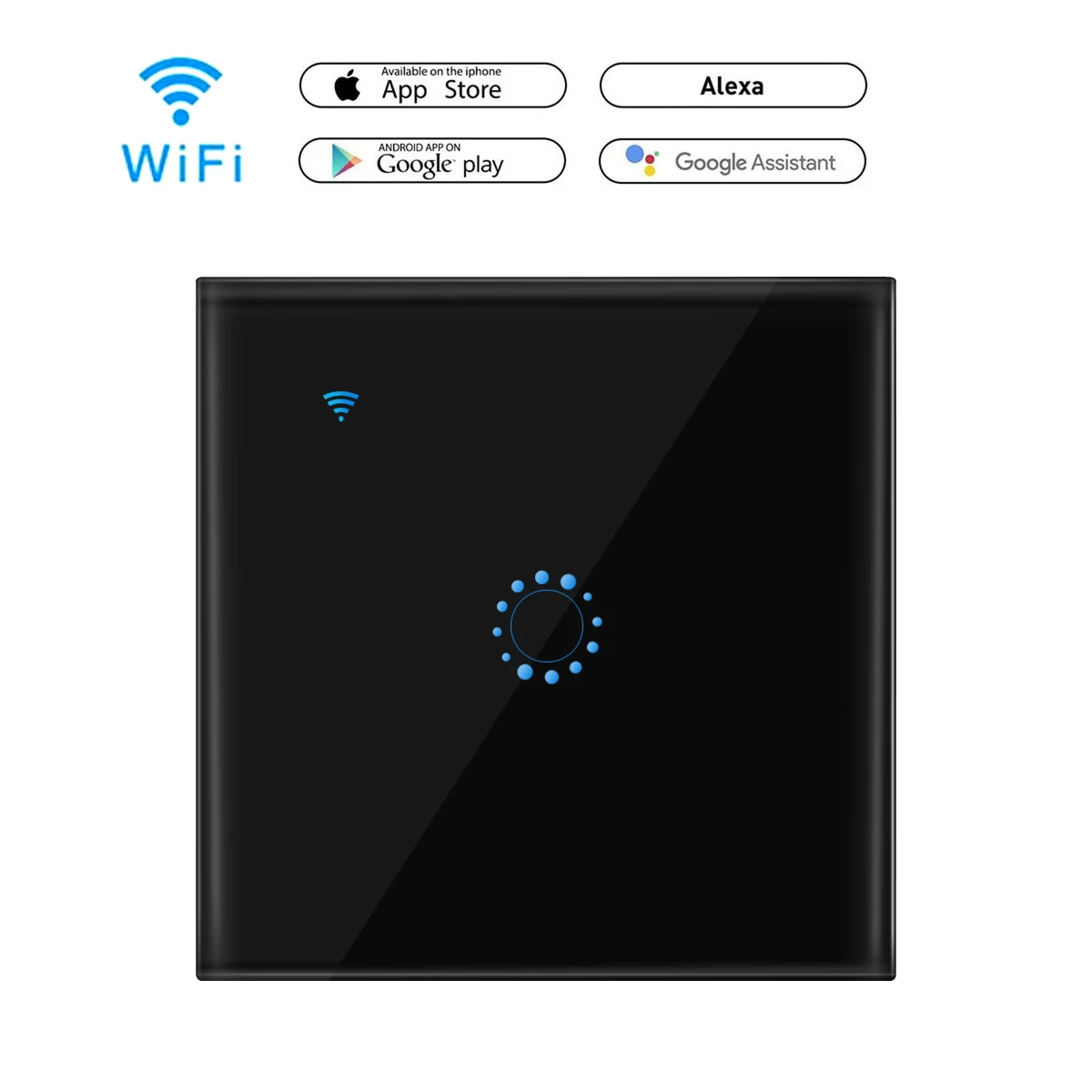 Черный Wi-Fi Сенсорный настенный светильник переключатель Панель 1/2/3 Беспроводной настенный выключатель Поддержка времени и дистанционное Управление работать с Alexa Google Home - Цвет: Черный