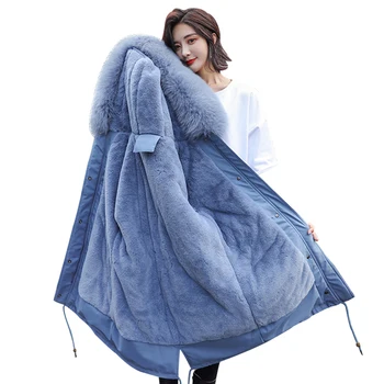 

Winter Parker 2019 winter New Coat jacket hooded Slim thick fur collar Coat -30 degrees warm winter Coats jacket Parker
