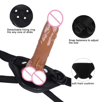 Man Nuo New Strap-On Dildo Adjustable Realistic Huge Big Penis Suction Cup Adult Sex Toys for Woman Lesbian Female Masturbation 5