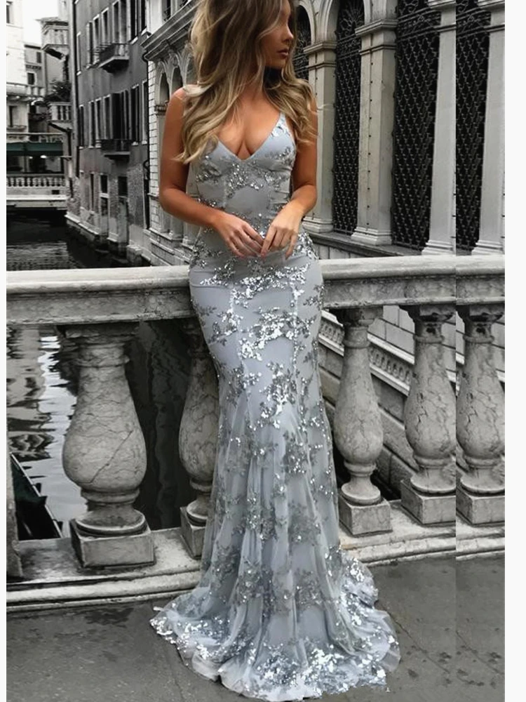 new-tulle-deep-v-neck-sexy-glitters-mermaid-prom-dresses-backless-spaghetti-straps-custom-made-long-silver-gray-party-gowns-stunning