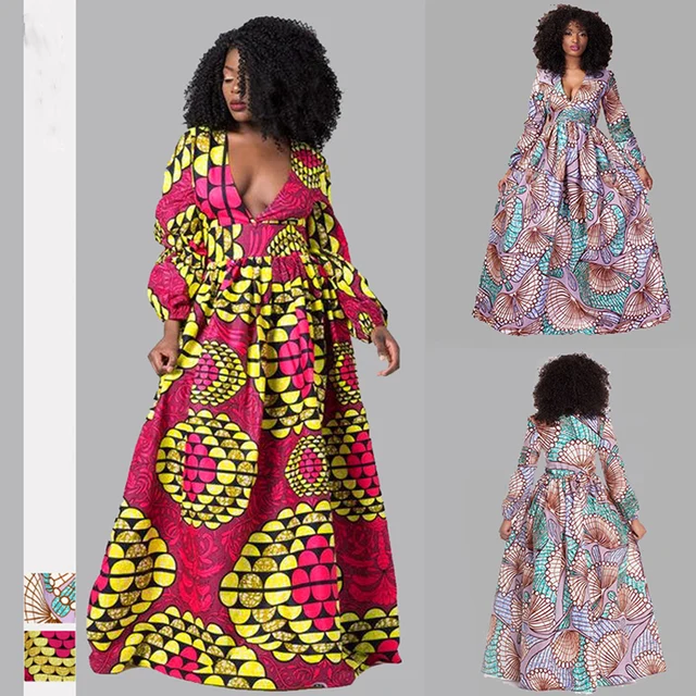 Afolabi Full Sleeve V-neck Plus Size Dress