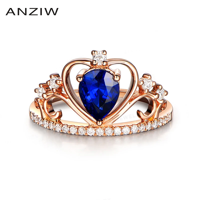 Роскошное кольцо в виде грушевидной короны или сердца 1 карат|ring 925 sterling|ring 925heart ring