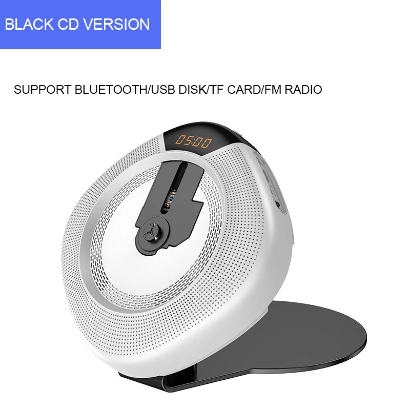 Soaiy E11 CD DVD плеер Bluetooth мини динамик 3в1 HiFi беспроводной настенный портативный бас светодиодный Будильник Небольшой сабвуфер - Цвет: White CD Version