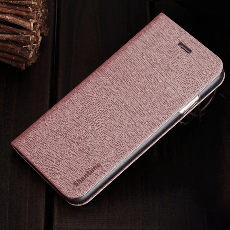 Чехол для телефона из искусственной кожи с текстурой под дерево для Umidigi A5 Pro, флип-чехол для Umidigi A5 Pro, деловой чехол-кошелек, Мягкая силиконовая задняя крышка - Цвет: Rose gold