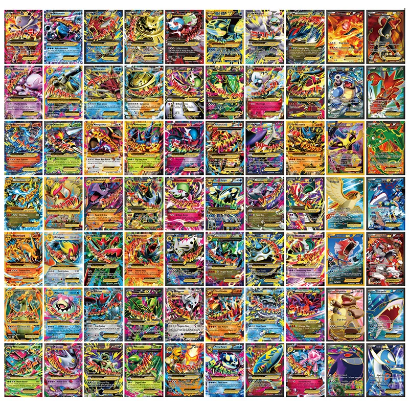 300 шт. Мега 20 60 100 GX Shining Card Battle Carte Trading Pokemon Cards Vmax Tag Team Kaarten Game Pokemons Kids