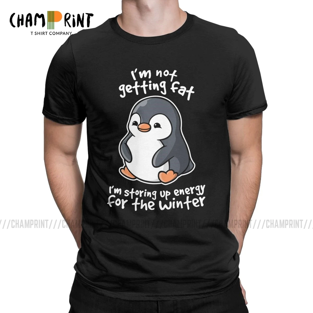 Футболки с надписью I'm Not Get Fat Storing Up Energy For The Winter футболки для мужчин Pingu Meme