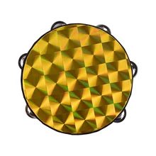 8 дюймов деревянный лучистого качества бубен колокольчик ручной барабан с двухрядные джинглы отражающая головка барабана