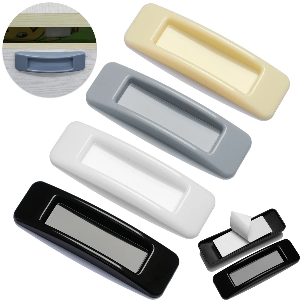Multi-purpose Cupboard Knob Furniture Knobs Plastic Self-adhesive Door Handles Wardrobe Pulls Door Stick Hardware Safety 1Pair door handles cabinet handles