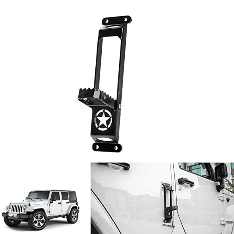 Автомобильная Складная дверная петля ножная педаль Peg отдых для Jeep для Wrangler Jk 2007- 2/4Dr дверная петля ступенчатый Металл Складная ножная Петля Металл