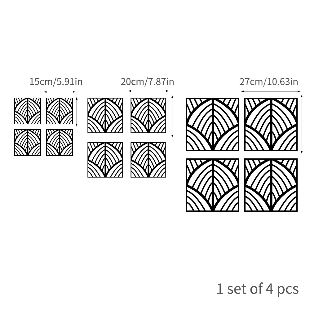 Plant Leaves Acrylic Hollow Mirror Stickers Color Living Room Bedroom Cabinet Furniture Decoration Mirror Decal Wall Sticker 4pc