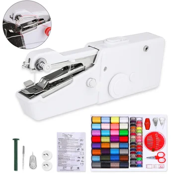 

Portable Mini Hand Sewing Machine Quick Handy Stitch Sew Needlework Cordless Clothes Fabrics Household Electric Sewing Machine