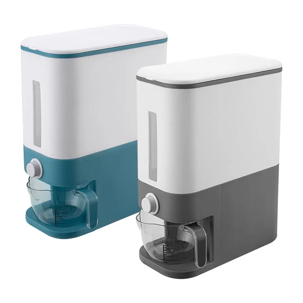 

26.5Lbs Graduated Plastic Sealed Rice Bucket Storage Box Grain Dispenser Box Food Container For Kitchen Moisture-Proof Barrel