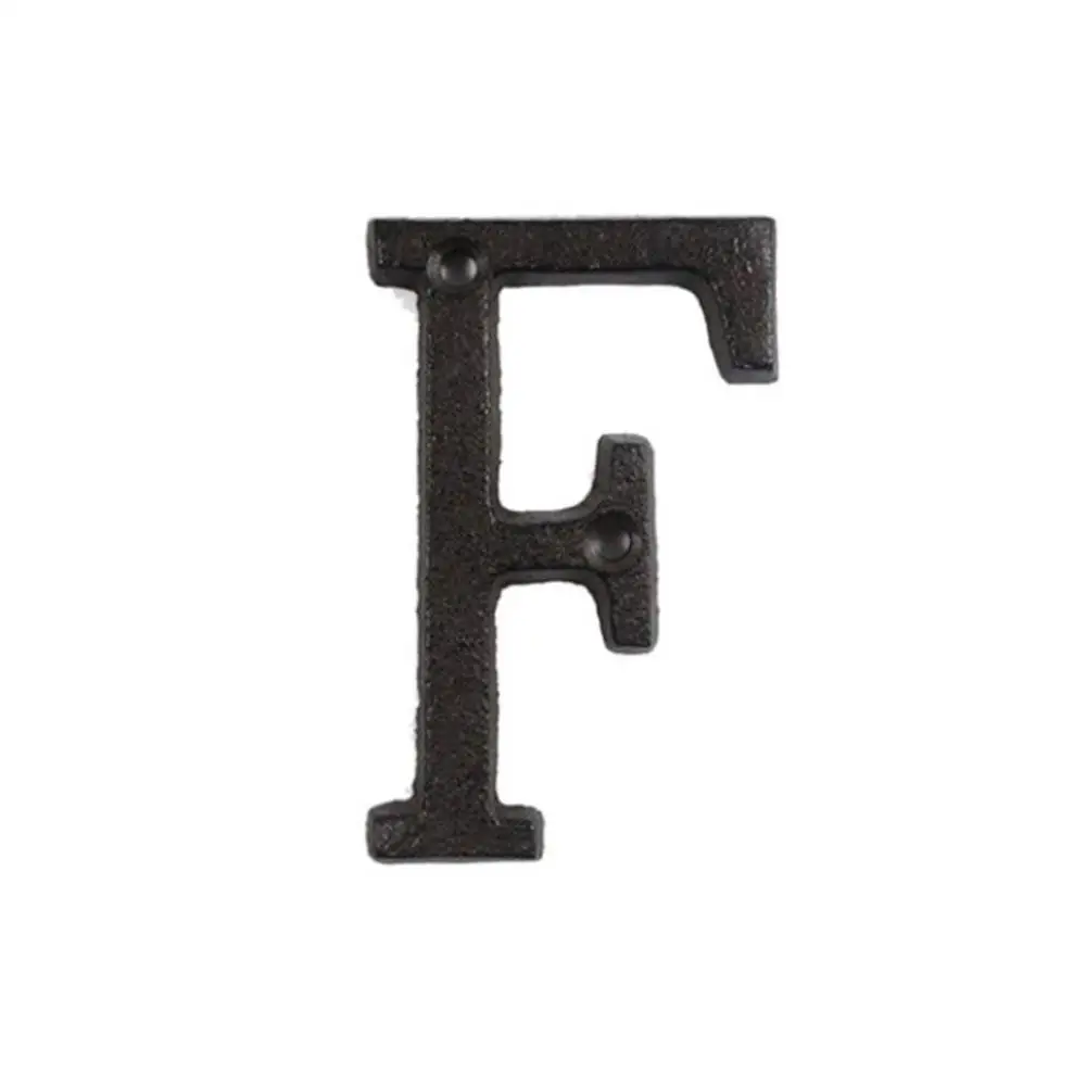 F A to Z Metal Alphabet Letter Wrought Iron Letters Symbols Sign for Office Room House Door Address Signs Metal Door Plates - Цвет: F