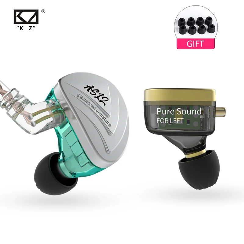 

2019 KZ AS12 12BA Balanced Armature In Ear Earphone HIFI Running Sport Earphone Earplug Headphone KZ ZS10 ZSN PRO ZS6 ZST ZS5