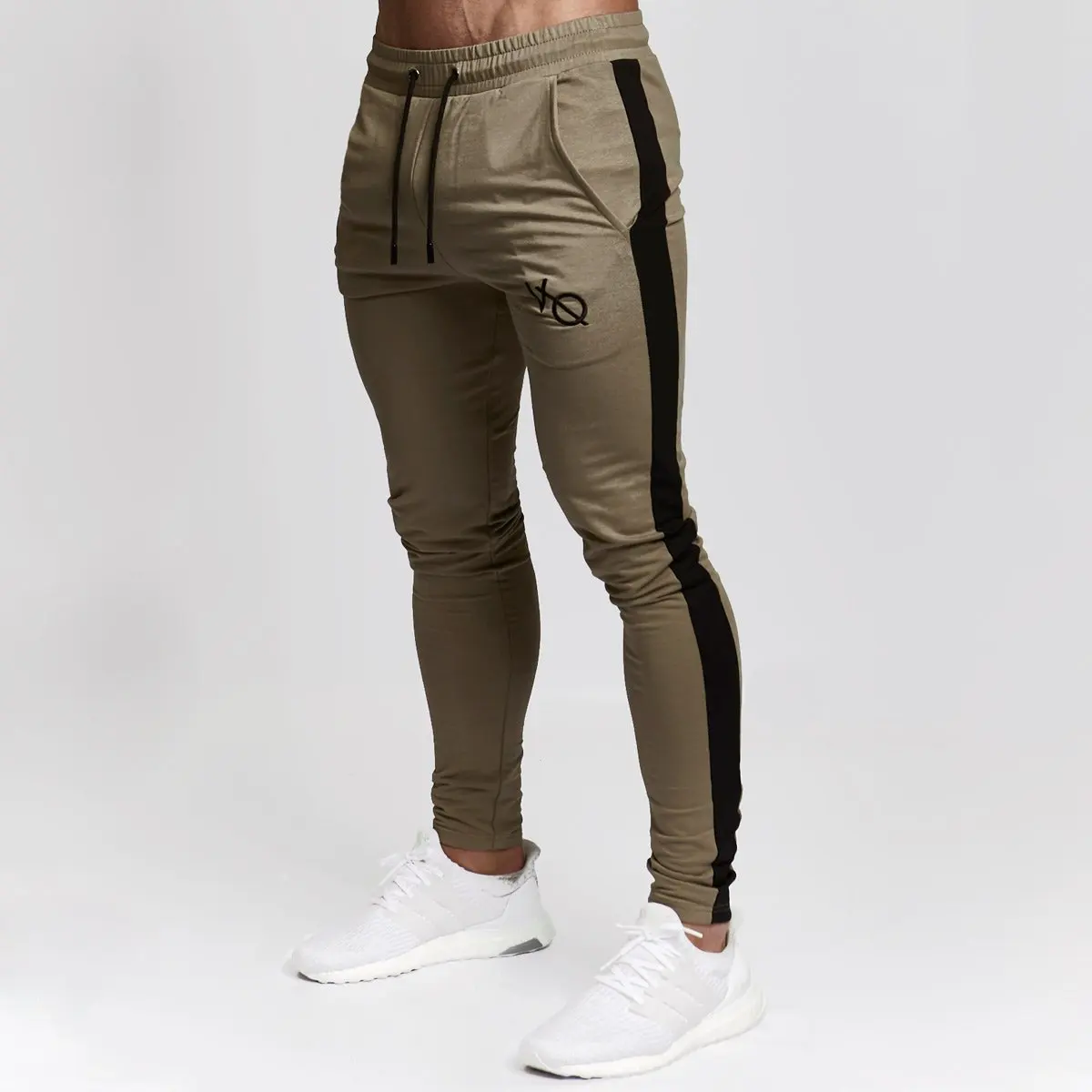 

2018 New Style Muscle Brother Fitness Sports Running Casual Trousers Brace Skinny Pants a Generation of Fat