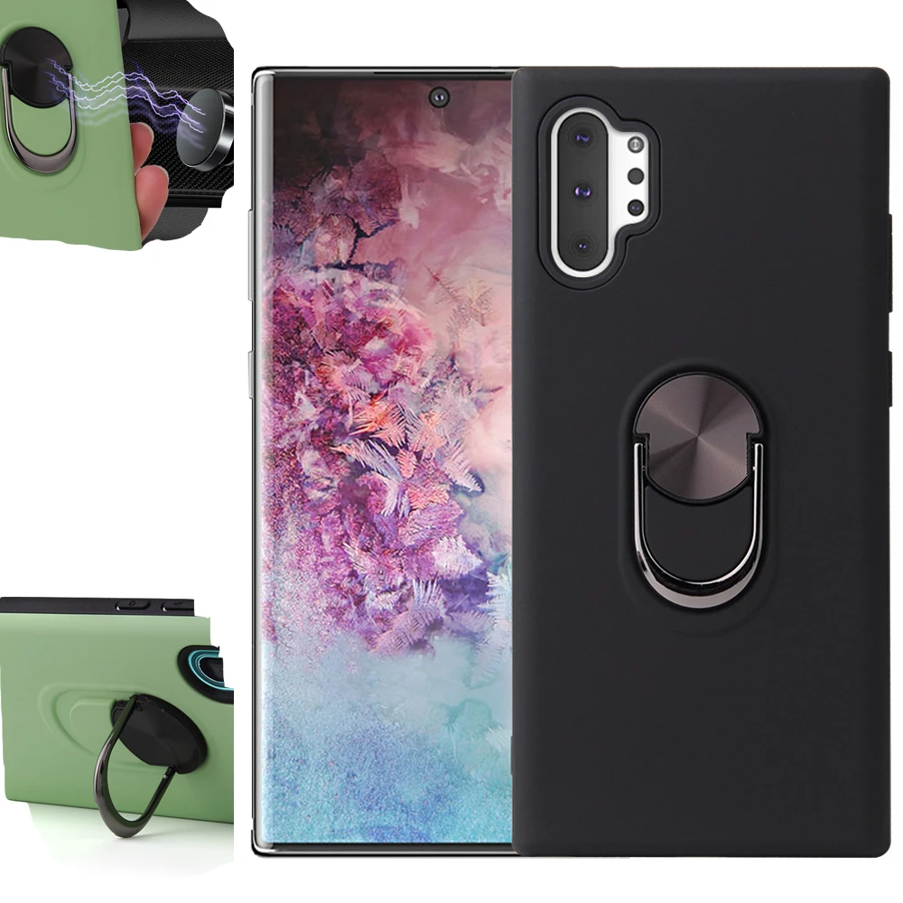 

For Samsung Galaxy Note 10 Case Note10 Plus Cover Matte Plastic+Silicone Hybrid Magnet Car Holder Case For Galaxy Note X 8 9