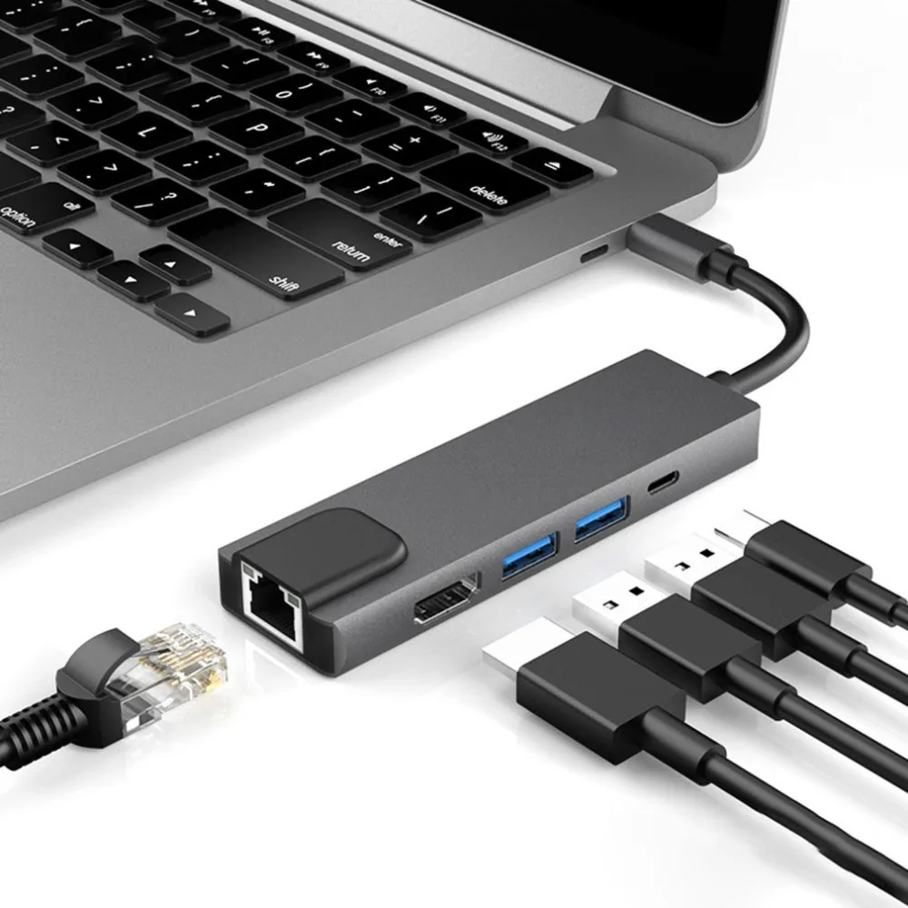 Type-c док-станция Hdmi/Usb3.0 концентратор/Sd Tf карта конвертер usb-хаб многофункциональная док-станция A/B