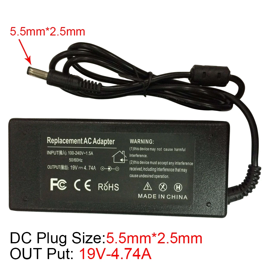 

Universal Power adapter 19v 4.74a dc charger laptop power supply ac dc 220v to 19 volt adapter universal converter for laptop