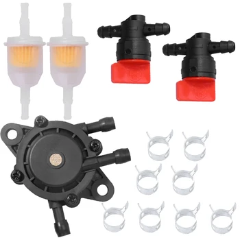 

1 * Fuel Pump Fuel Pump Shut Off Valve Kit 2 * Fuel Shut Off Valve 8 * Clamps Highly Match With The Equipment