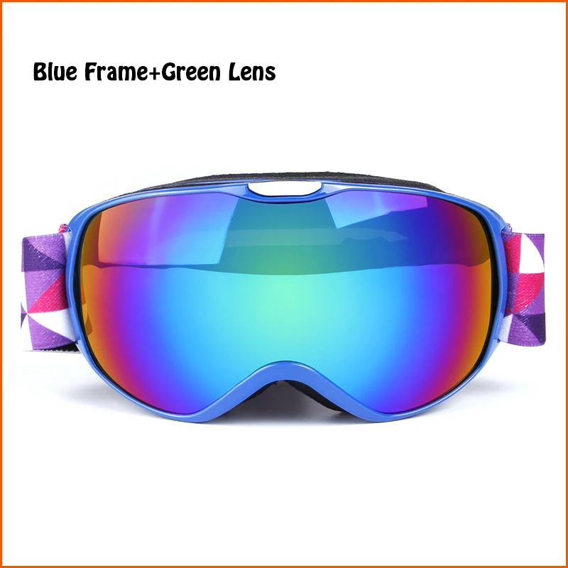 Obaolay детские лыжные очки двухслойные противотуманные лыжи коньки сноуборд очки зимние спортивные детские лыжные очки - Цвет: blu frame gre lens