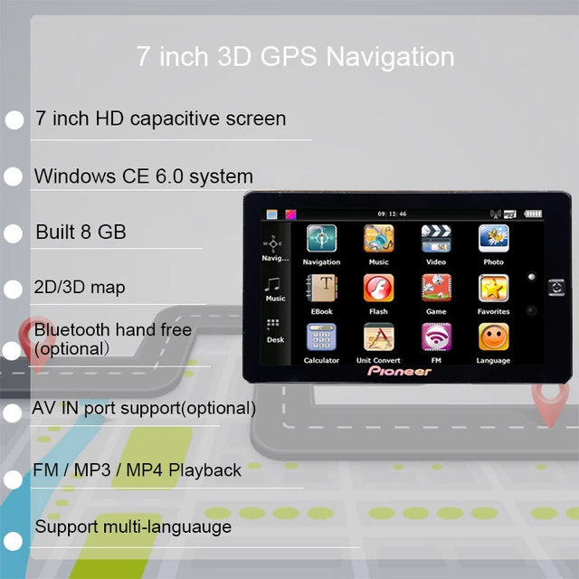 Navegación GPS para camiones Camión de pantalla táctil de 7 pulgadas GPS  Navigator Sombrilla Satshade Sat