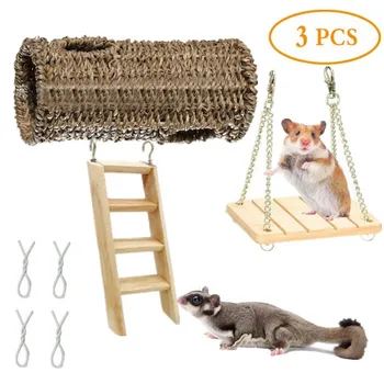 

Hamster Combination Toy Hamster Rabbit Guinea Pig Parrot Play Molar Supplies Combination Set 3 Sets Hamster Small Animal Toys