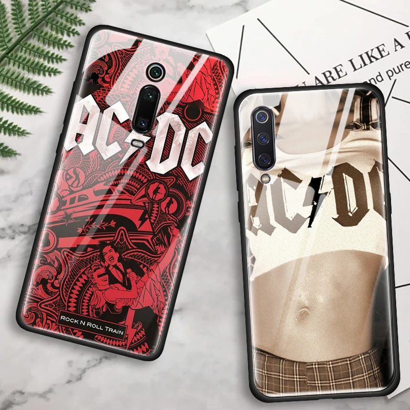ACDC рок Ac DC Angus молодых закаленное Стекло чехол для Red mi 7 8A Note 7, 6, 8, 8Pro K20 K20Pro Xiaomi mi A3 mi CC9E mi CC9 задний Чехол