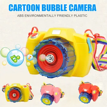

Camera Bubble Machine Portable Bubble Hurricane Machine Automatic Kid Toy with LED Light Music S7JN