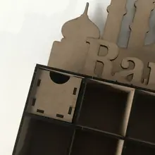 Деревянный МДФ ИД Мубарак Адвент календарь мусульманские исламские украшения орнамент подарок DIY 72XF