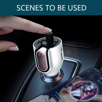 

Car Charger FM Transmitter Bluetooth 5.0 Headset Wireless Aux Audio Fast Charger Accessori Auto Car Bluetooth FM Transmitter