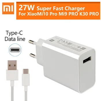 

Xiaomi Original Quick Charger 27W QC 4.0 Turbo Charger Type-C For Mi 9 SE Mi9 Mi10 Pro Redmi Note 8 K20 K30 Pro MIX 3 Mi Pad4