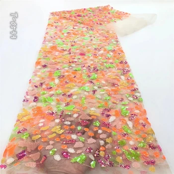 

Nigerian Sequins Lace Fabric 2020 High Quality African Lace Fabric Wedding French Tulle Lace Material For Dress