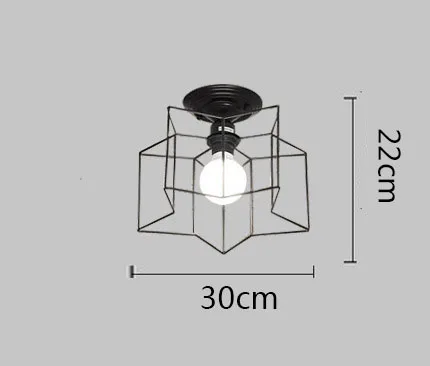 Современный потолочный светильник с золотой пентаграммой, светодиодный Железный потолочный светильник для спальни, гостиной, прихожей, коридора, металлический потолочный светильник - Цвет корпуса: Black 1 Head
