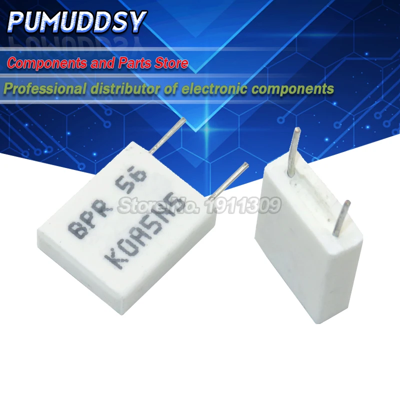 10PCS BPR56 5W 0.1 0.15 0.22 0.25 0.33 0.5 ohm Non-inductive Ceramic Cement Resistor 0.1R 0.15R 0.22R 0.25R 0.33R 0.5R cement resistor,ceramic resistor